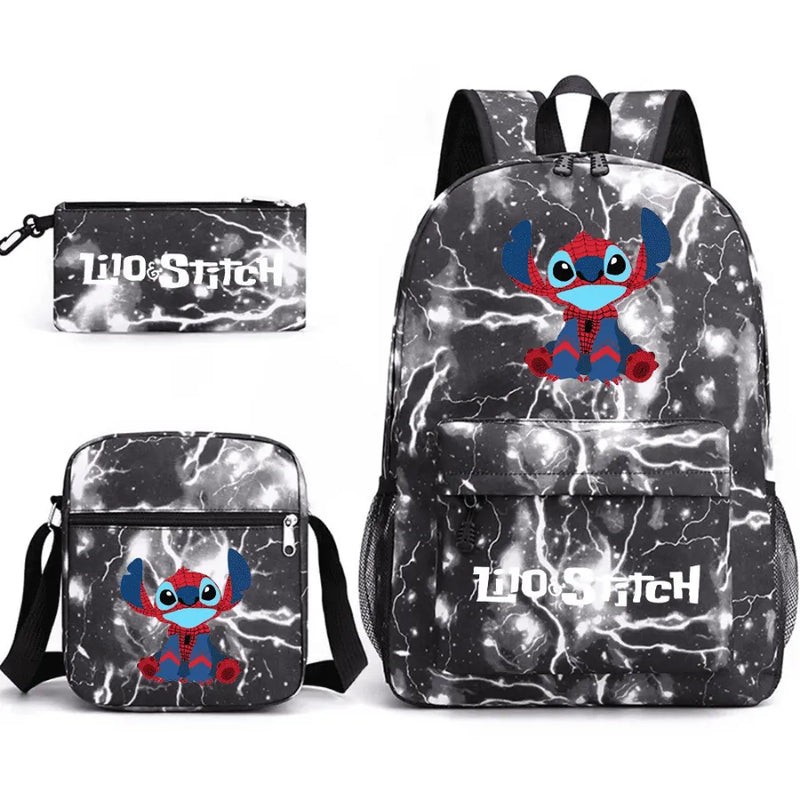 Mochila Infantil Stitch Lovers - Com Lancheira e Estojo de Brinde -Fofura Total em Forma De mochila