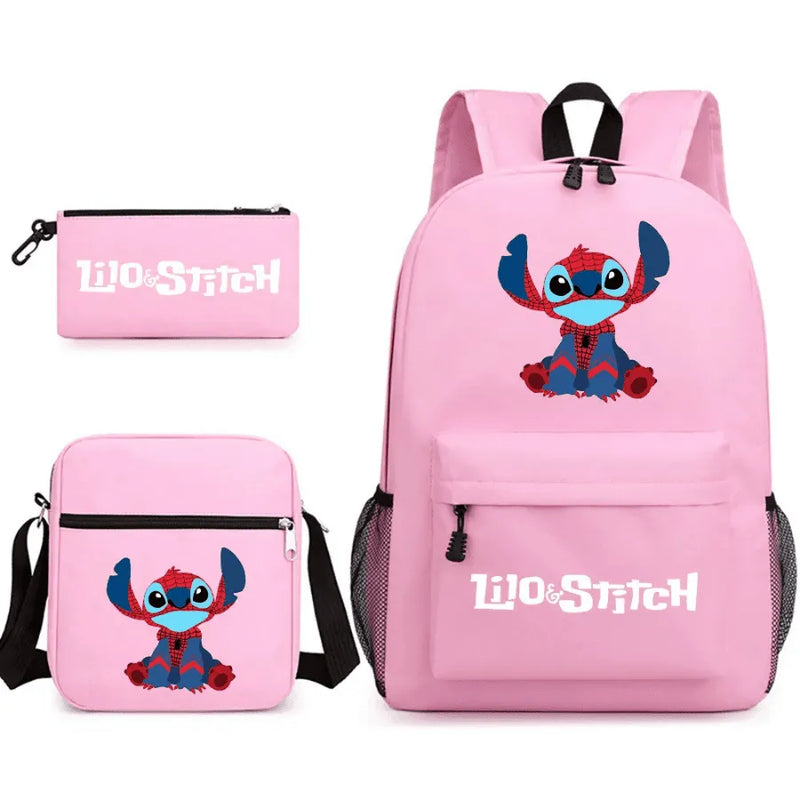 Mochila Infantil Stitch Lovers - Com Lancheira e Estojo de Brinde -Fofura Total em Forma De mochila