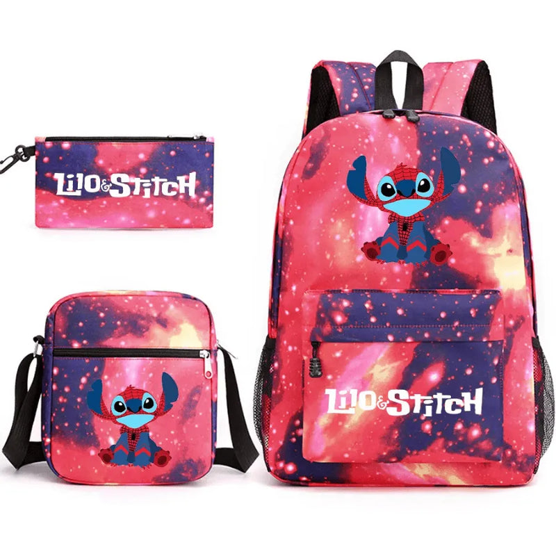 Mochila Infantil Stitch Lovers - Com Lancheira e Estojo de Brinde -Fofura Total em Forma De mochila