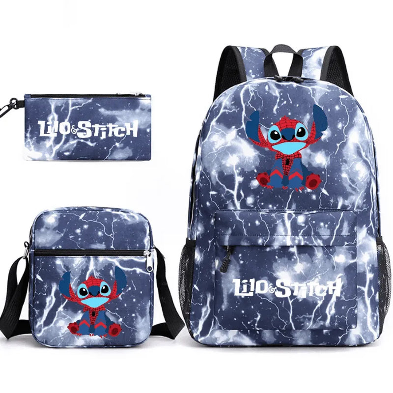 Mochila Infantil Stitch Lovers - Com Lancheira e Estojo de Brinde -Fofura Total em Forma De mochila