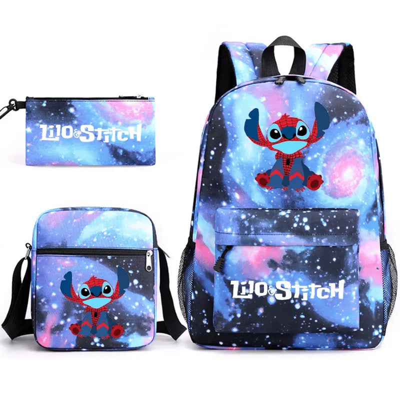 Mochila Infantil Stitch Lovers - Com Lancheira e Estojo de Brinde -Fofura Total em Forma De mochila