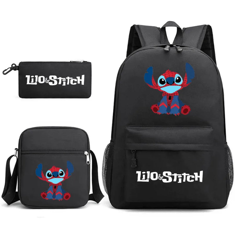 Mochila Infantil Stitch Lovers - Com Lancheira e Estojo de Brinde -Fofura Total em Forma De mochila