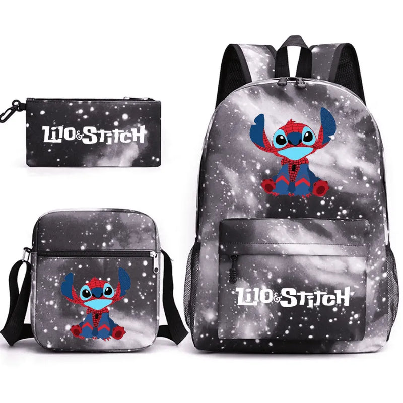 Mochila Infantil Stitch Lovers - Com Lancheira e Estojo de Brinde -Fofura Total em Forma De mochila