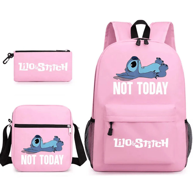 Mochila Infantil Stitch Lovers - Com Lancheira e Estojo de Brinde -Fofura Total em Forma De mochila