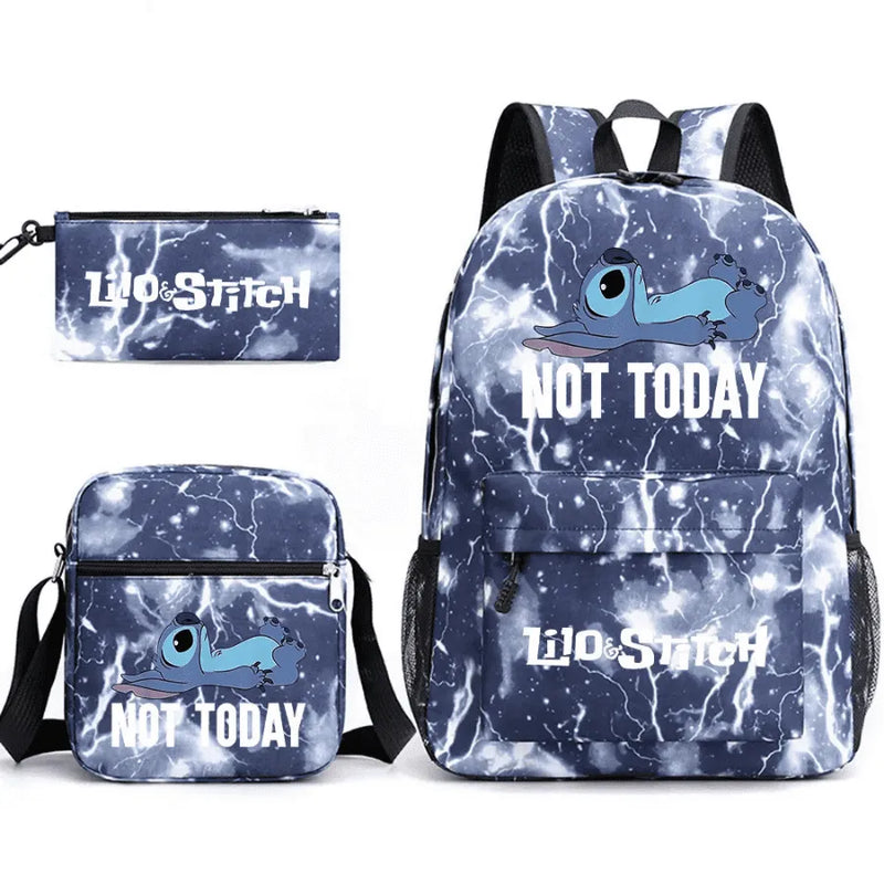 Mochila Infantil Stitch Lovers - Com Lancheira e Estojo de Brinde -Fofura Total em Forma De mochila