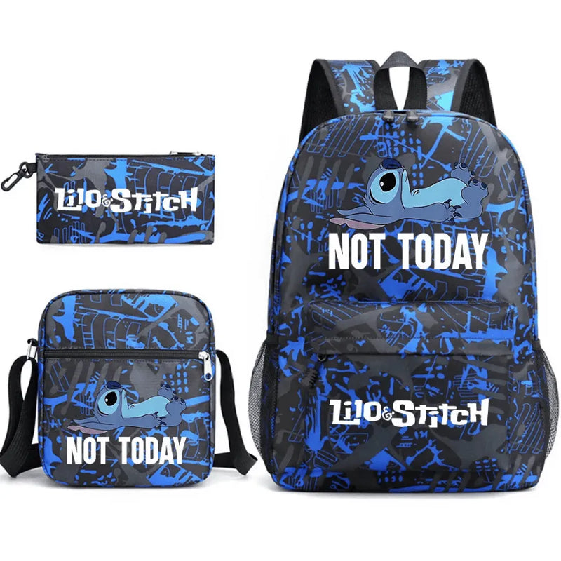 Mochila Infantil Stitch Lovers - Com Lancheira e Estojo de Brinde -Fofura Total em Forma De mochila