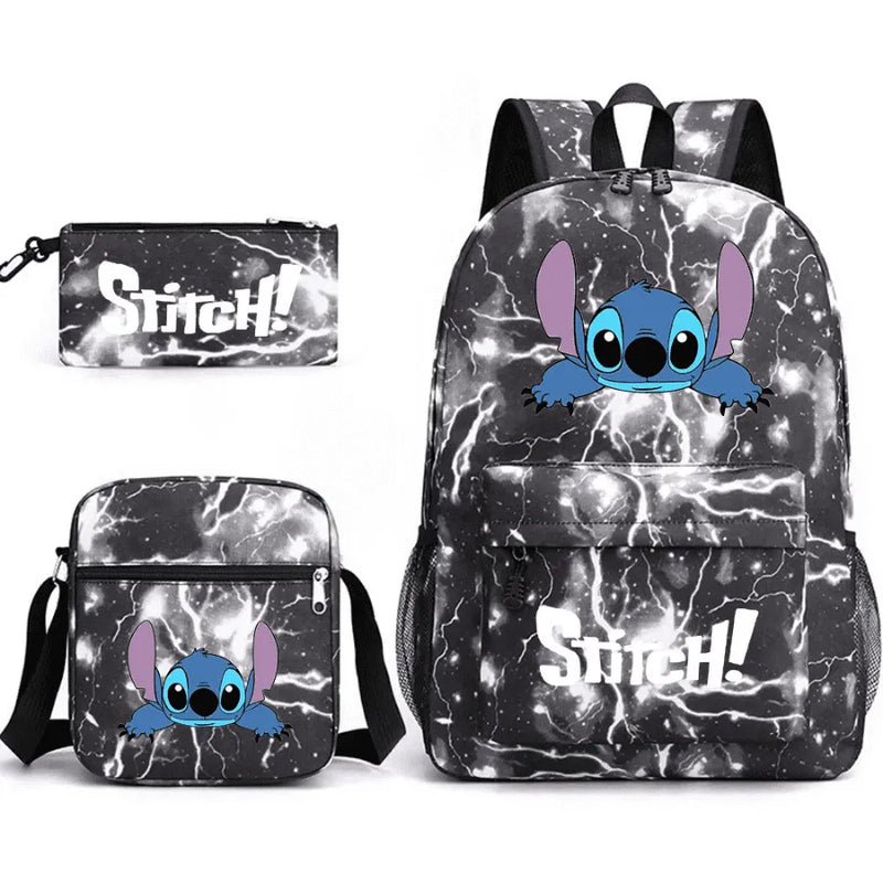 Mochila Infantil Stitch Lovers - Com Lancheira e Estojo de Brinde -Fofura Total em Forma De mochila