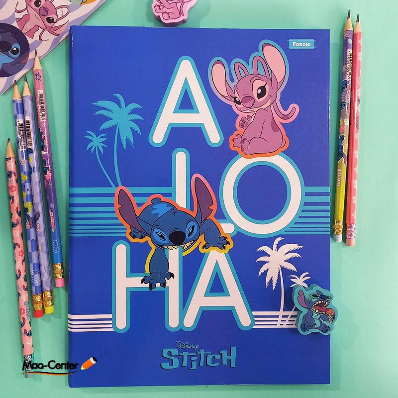 Caderno De Brochurão Grande Disney Stitch C/80fls Foroni