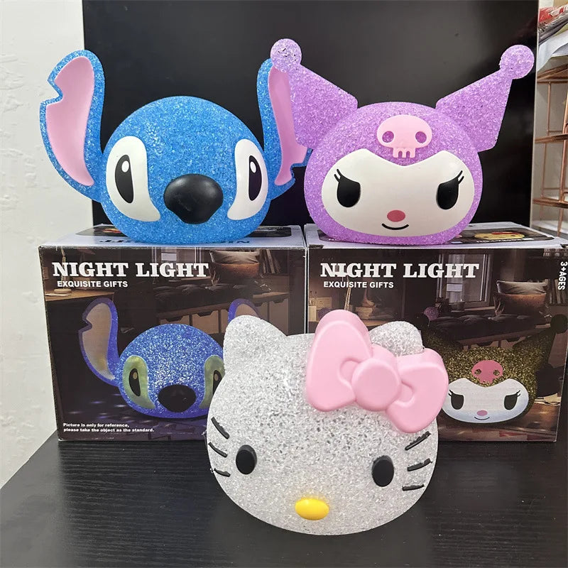 Luminária Noite Estrelada Stitch & Kuromi