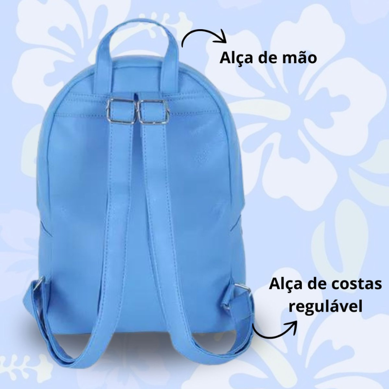 Bolsa de Costas Mochila Stitch Disney Pequena Estilosa Azul