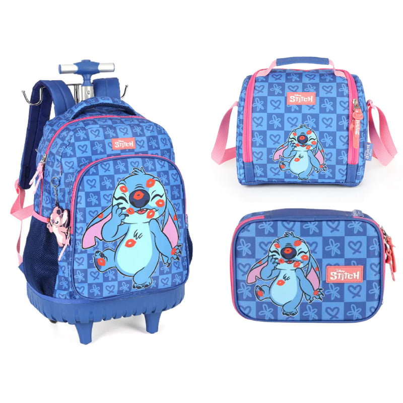 Kit Mochila Stitch in Love Disney - Com Lancheira e Estojo