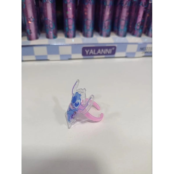 Lip Gloss, brilho labial colorido, gloss Stich, Gloss com anel, gloss brilho mágico