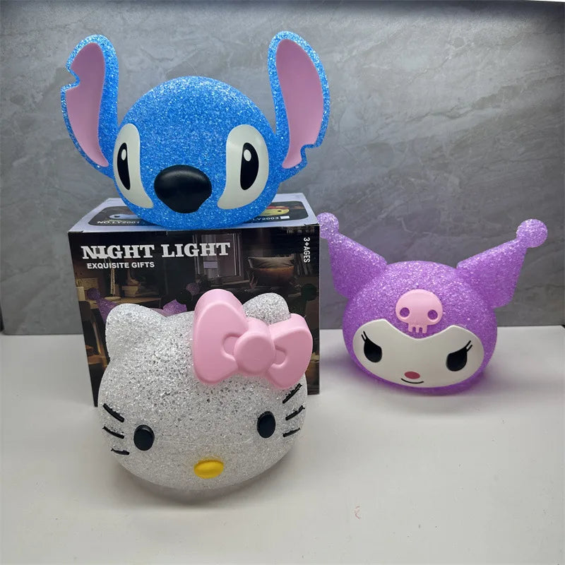 Luminária Noite Estrelada Stitch & Kuromi